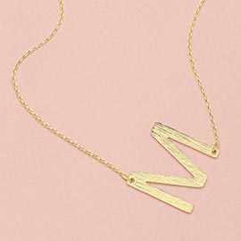 -M- Gold Dipped Monogram Pendant Necklace
